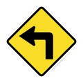 W1-1(L) Turn Left - Traffic Sign