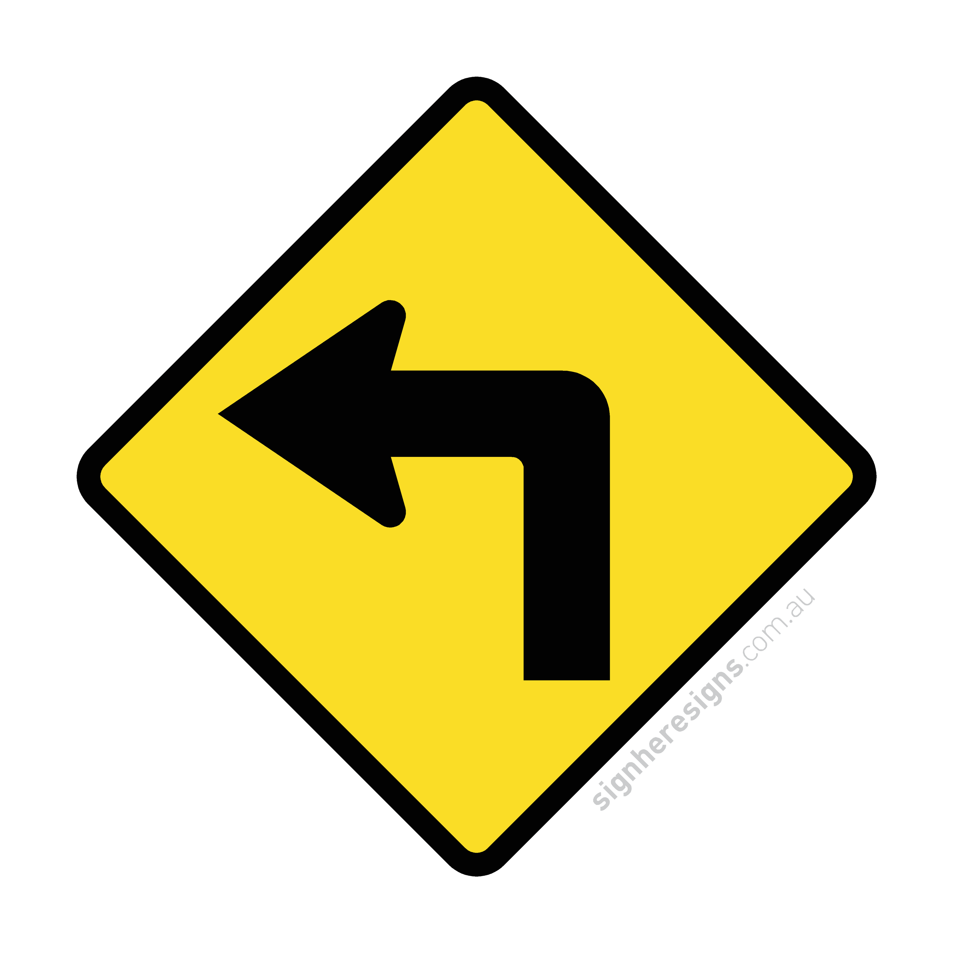 W1-1(L) Turn Left - Traffic Sign