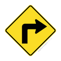 W1-1(R) Turn Right - Traffic Sign
