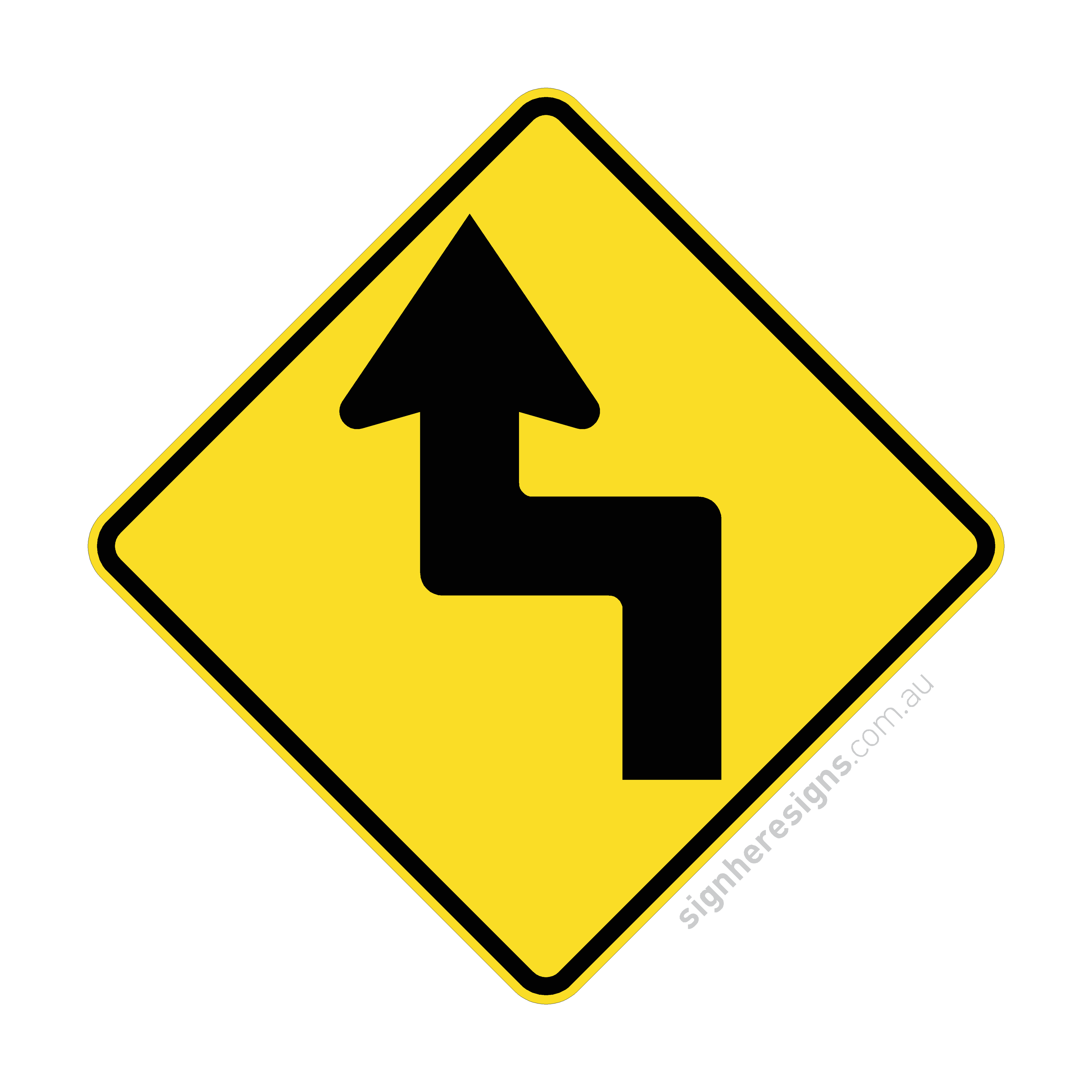 W1-2(L) Reverse Turn Left - Traffic Sign