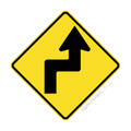 W1-2(R) Reverse Turn Right - Traffic Sign