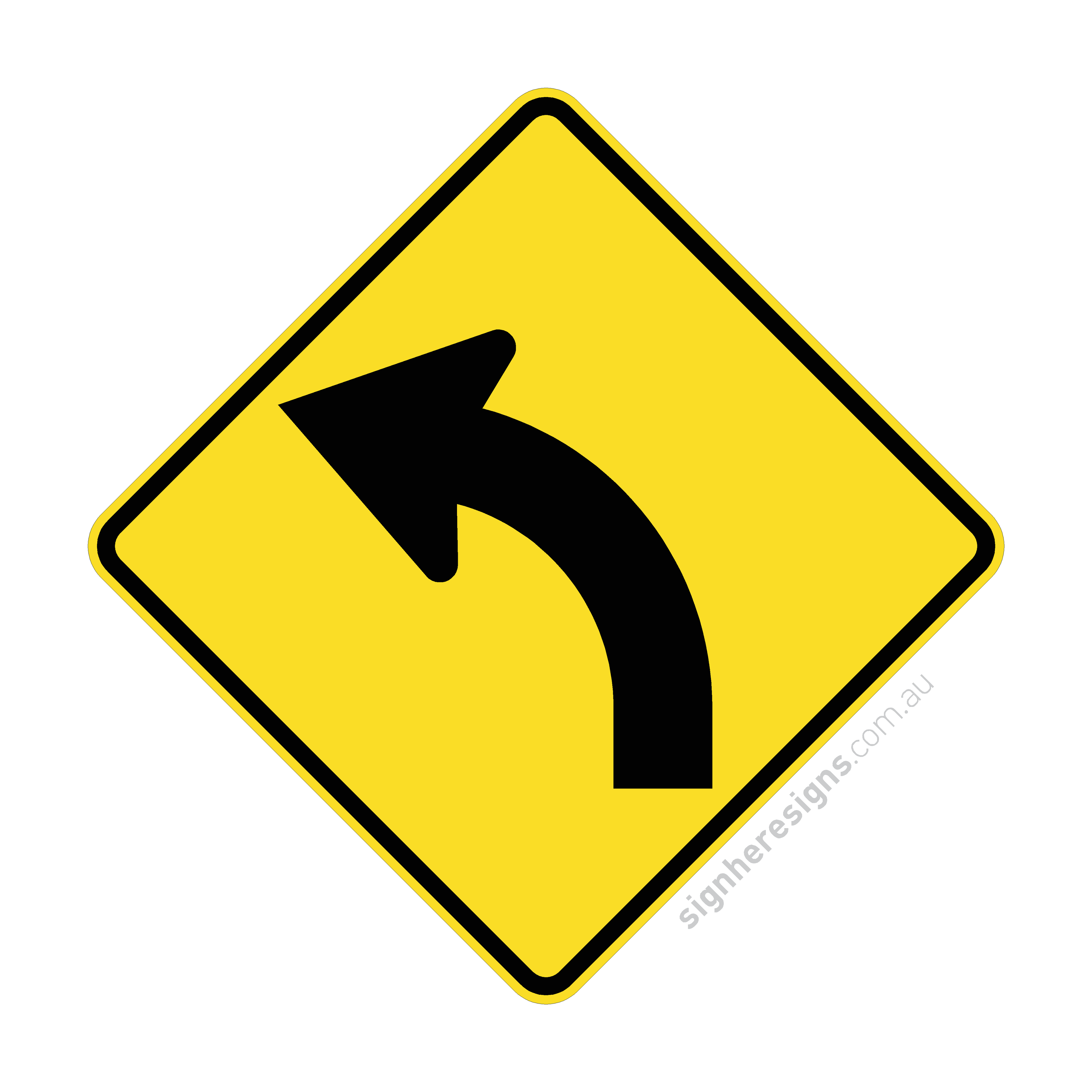 W1-3(L) Curve Left - Traffic Sign