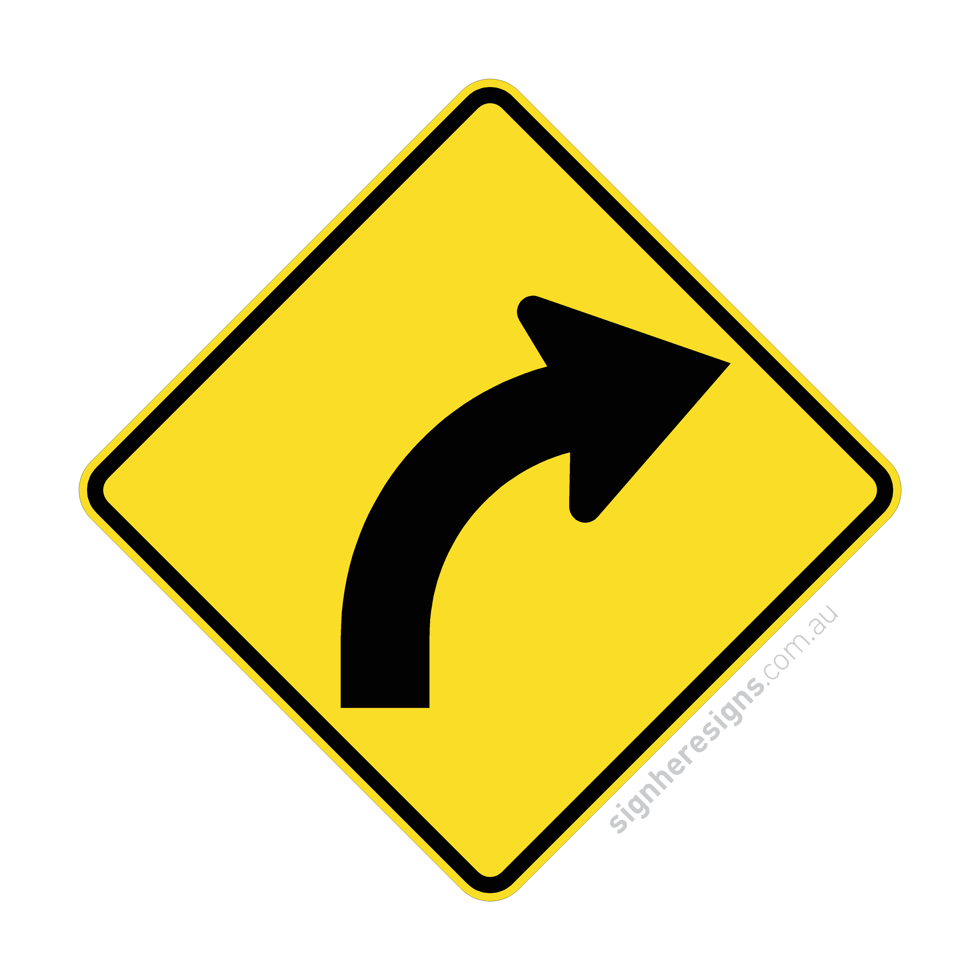 W1-3(R) Curve Right - Traffic Sign