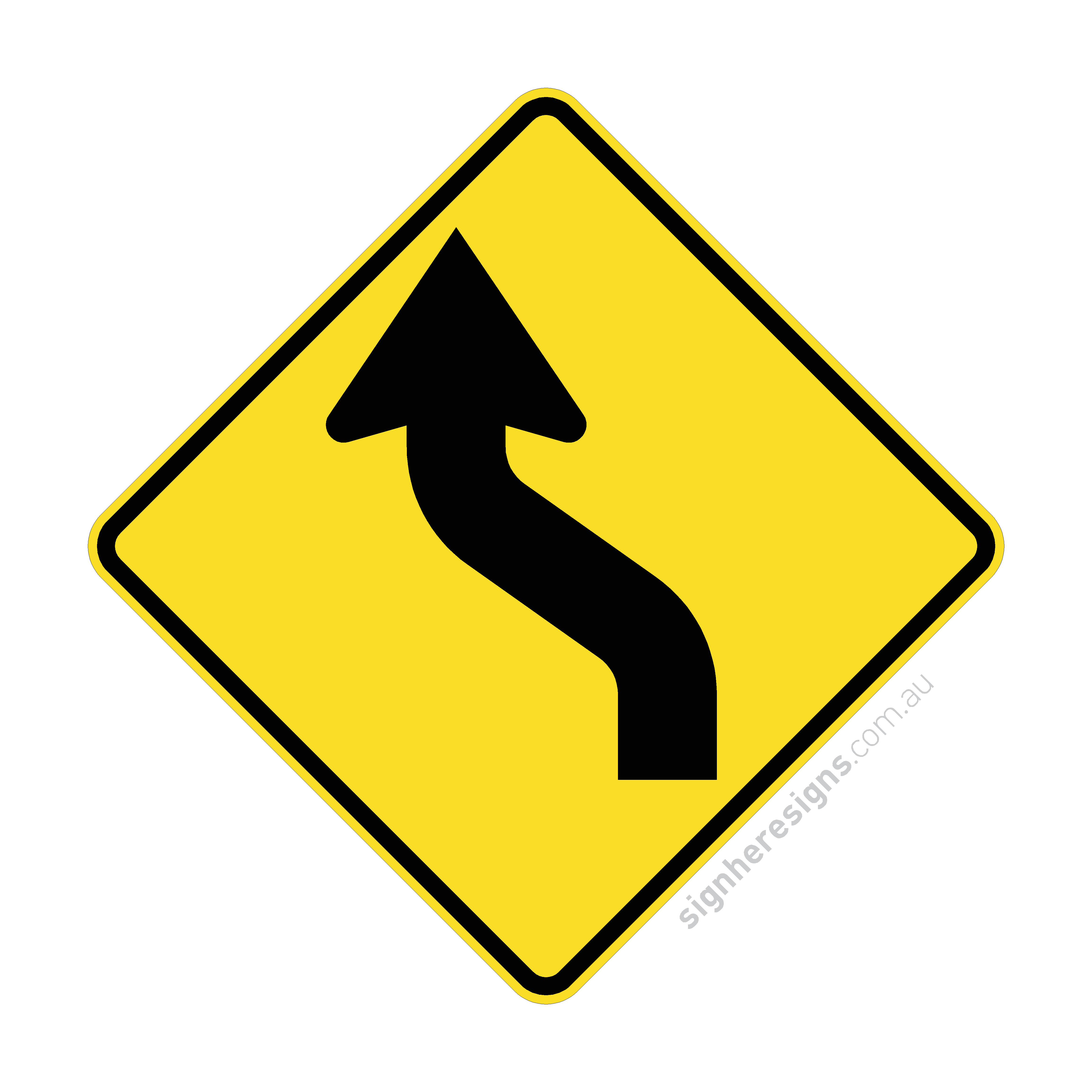 W1-4(L) Reverse Curve Left Sign | Buy Online | Sign Here Signs