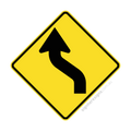 W1-4(L) Reverse Curve Left - Traffic Sign