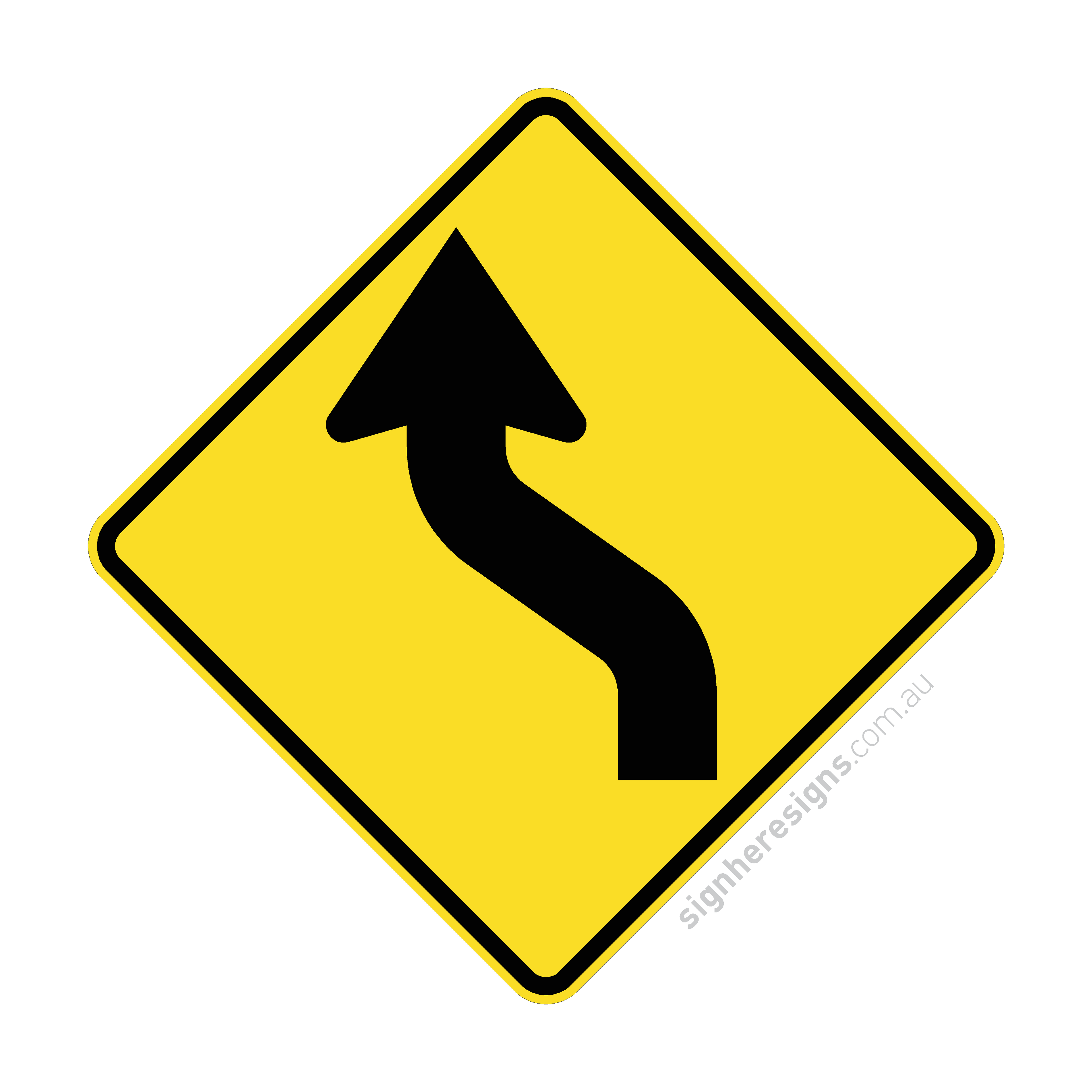 W1-4(L) Reverse Curve Left - Traffic Sign