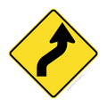 W1-4(R) Reverse Curve Right - Traffic Sign
