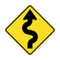 W1-5(R) Winding Road Right - Traffic Sign