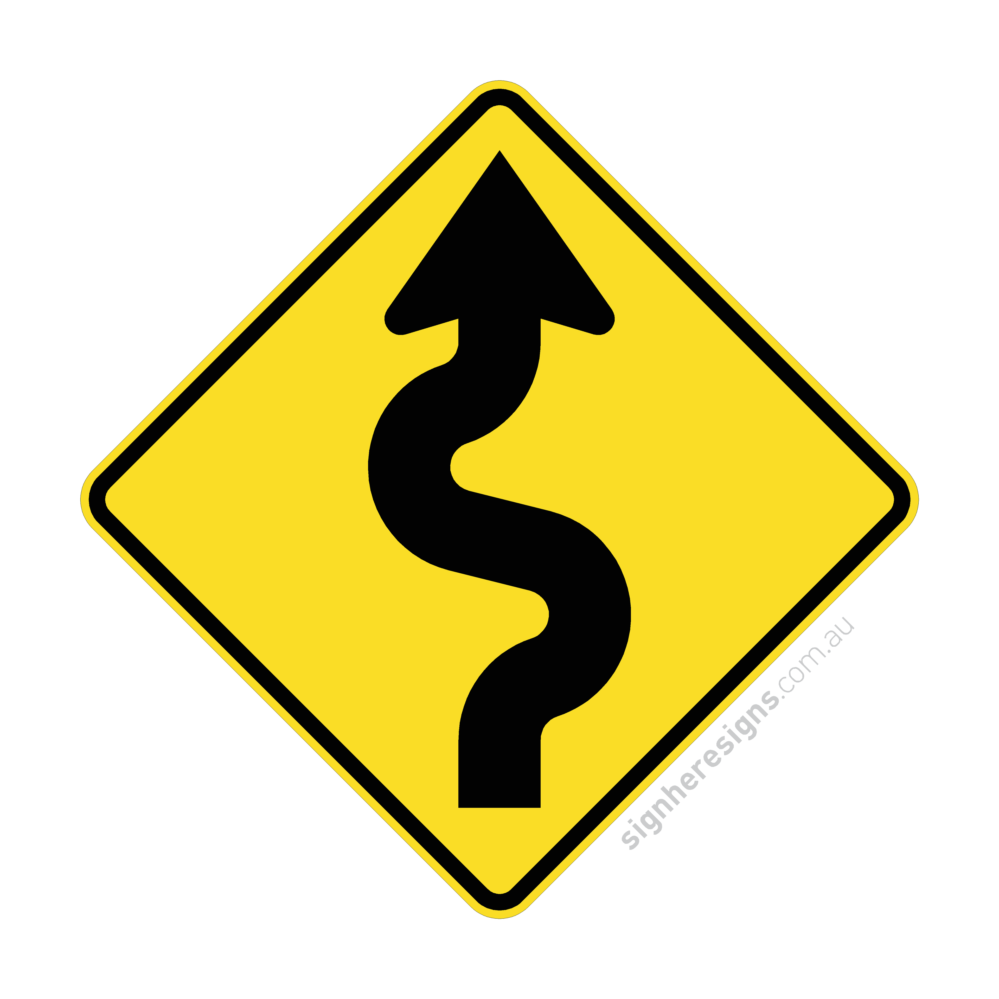 W1-5(R) Winding Road Right - Traffic Sign