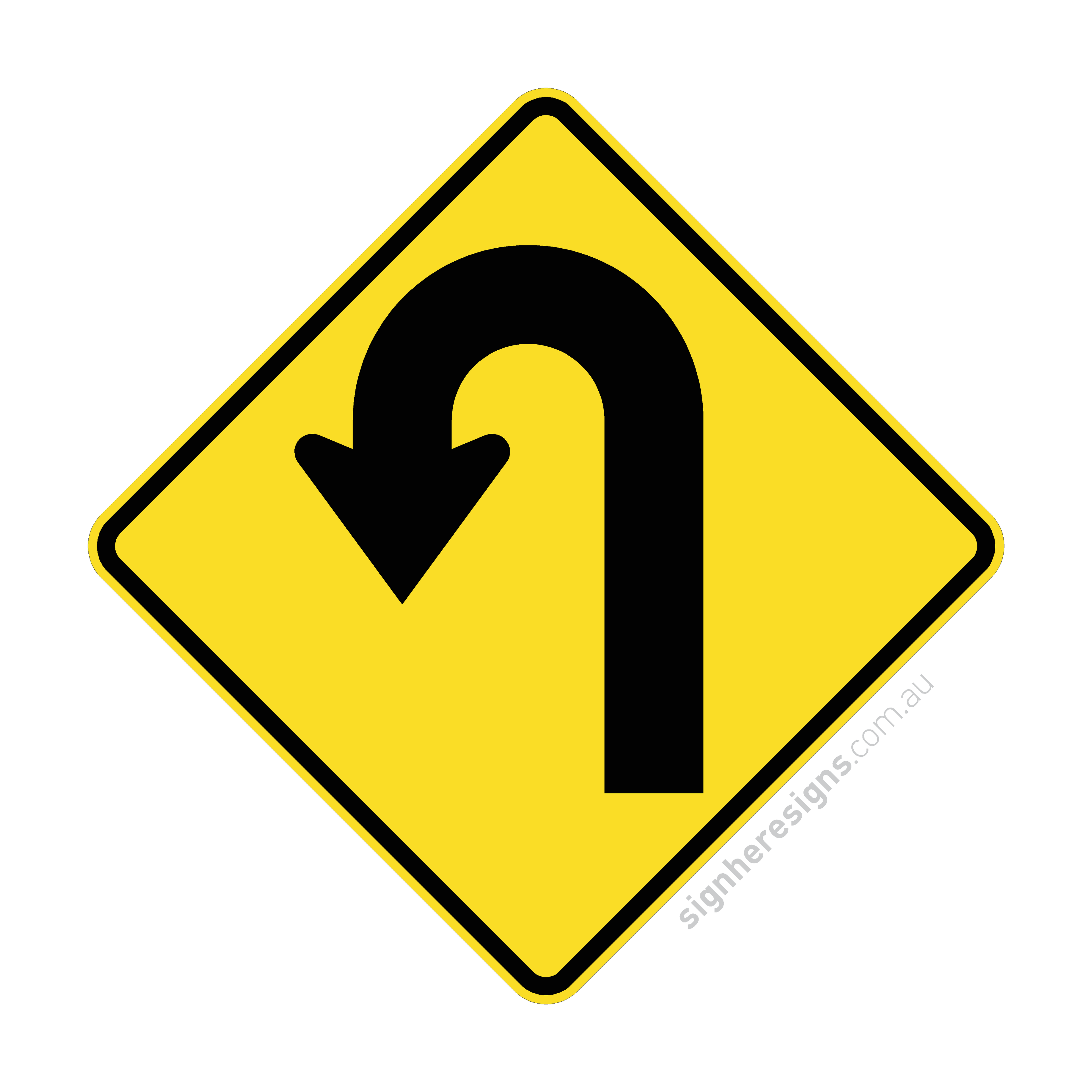 W1-7(L) Hairpin Bend Left - Traffic Sign