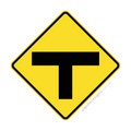 W2-3 T Intersection - Traffic Sign