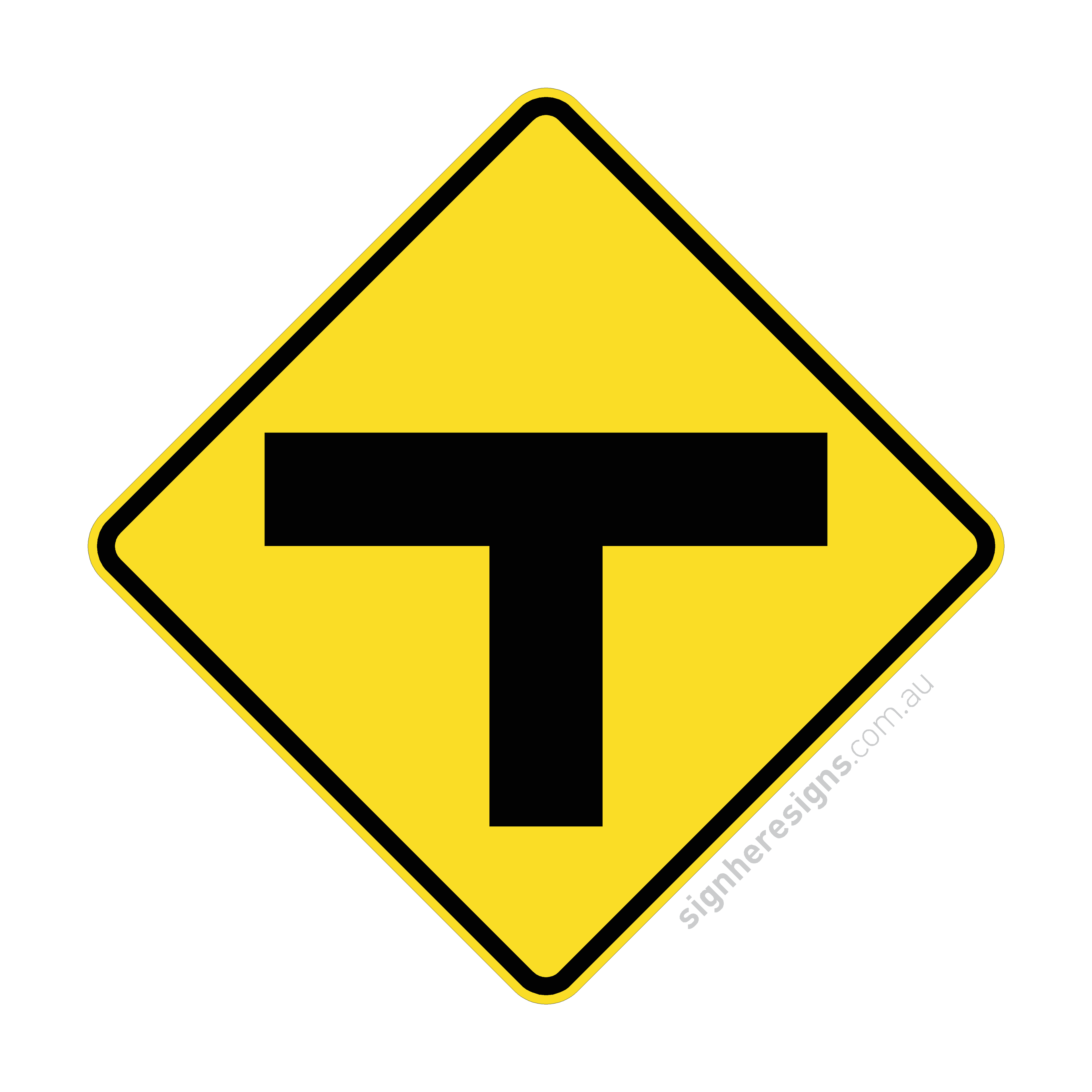 W2-3 T Intersection - Traffic Sign