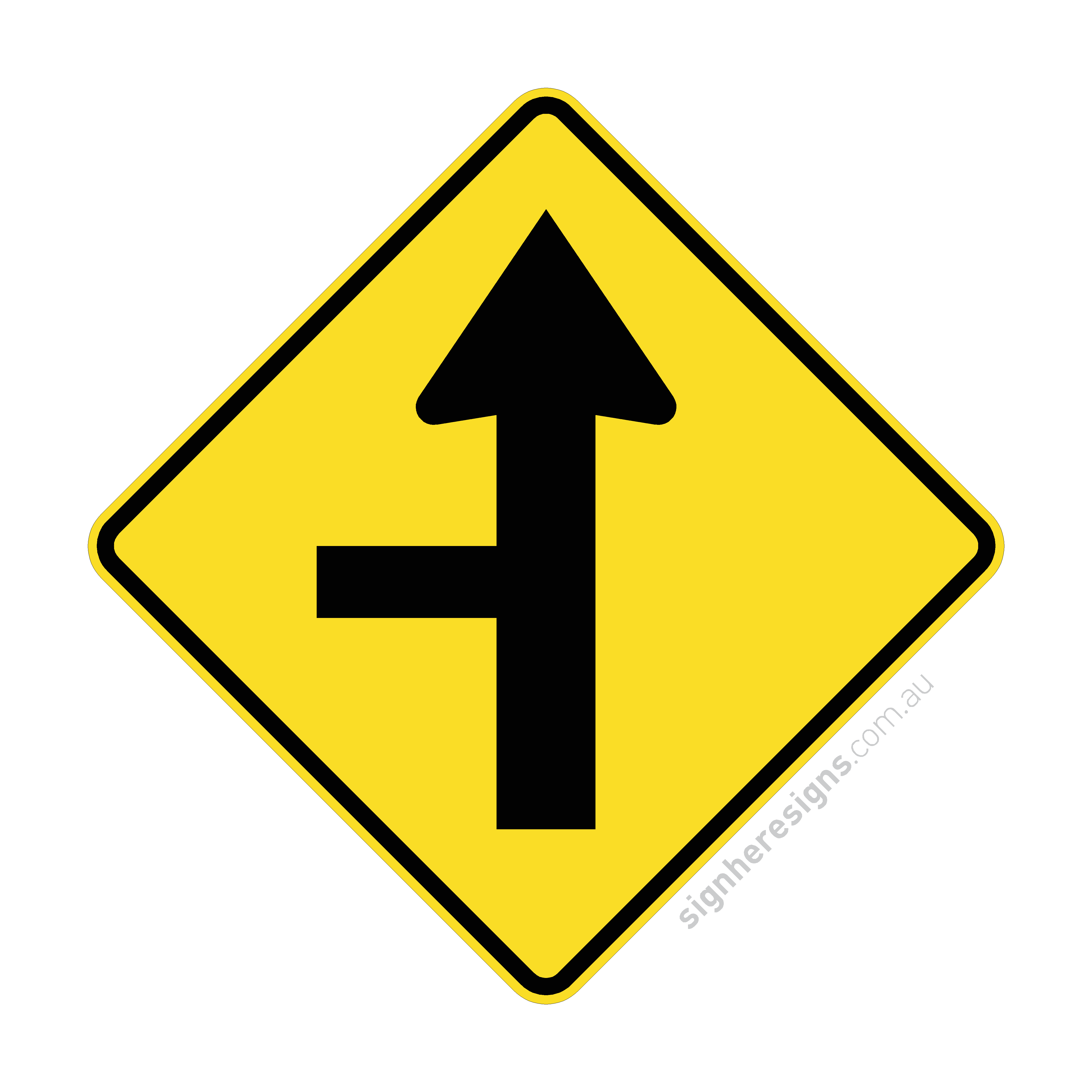 Sp Side Sign W2-4(L) Side Road Intersection Straight Left Sign | Buy Online – Sign ...