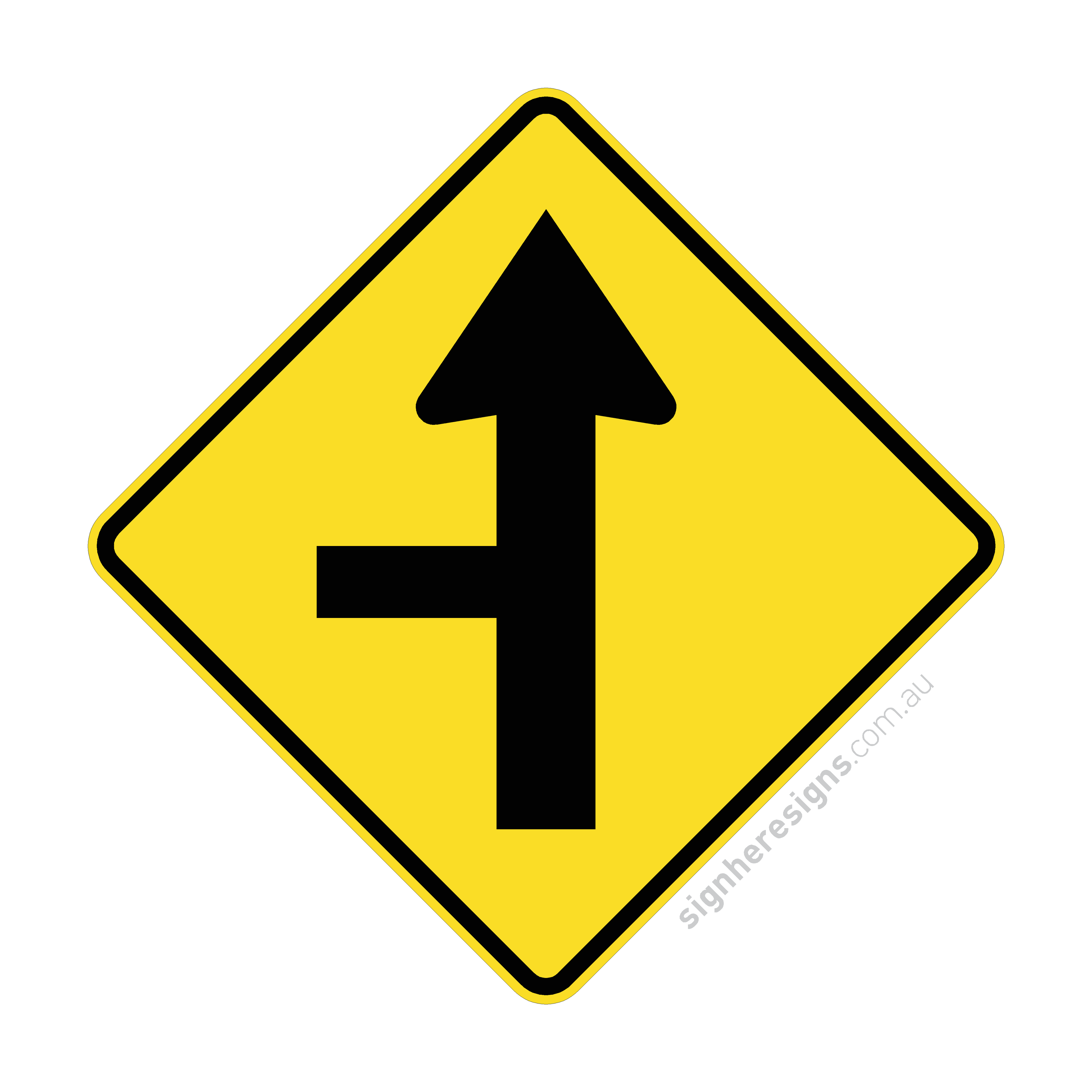 W2-4(L) Side Road Intersection Straight Left - Traffic Sign