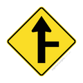W2-4(R) Side Road Intersection Straight Right - Traffic Sign