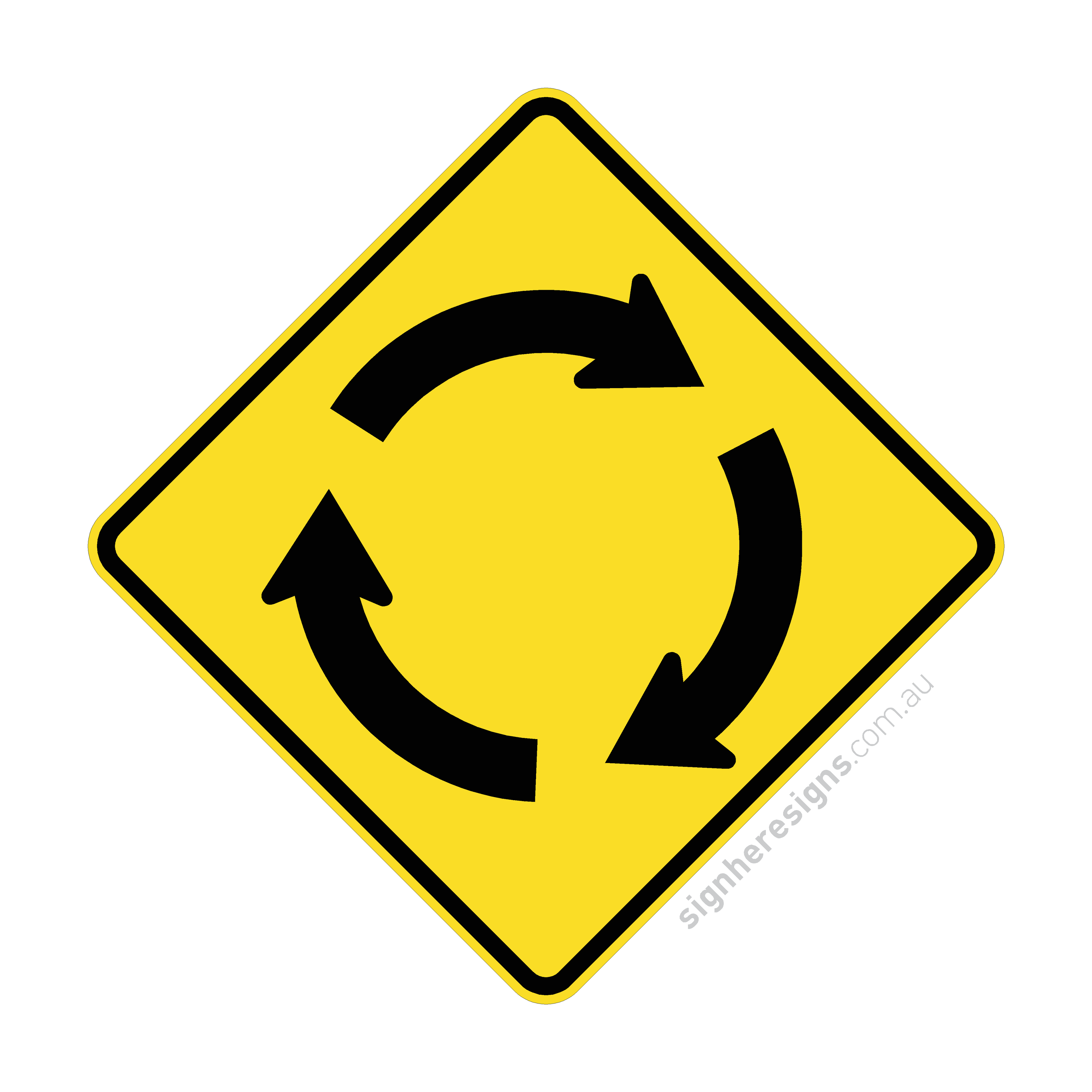W2-7 Roundabout (Ahead) - Traffic Sign