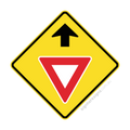 W3-2 Give Way Sign Ahead - Traffic Sign