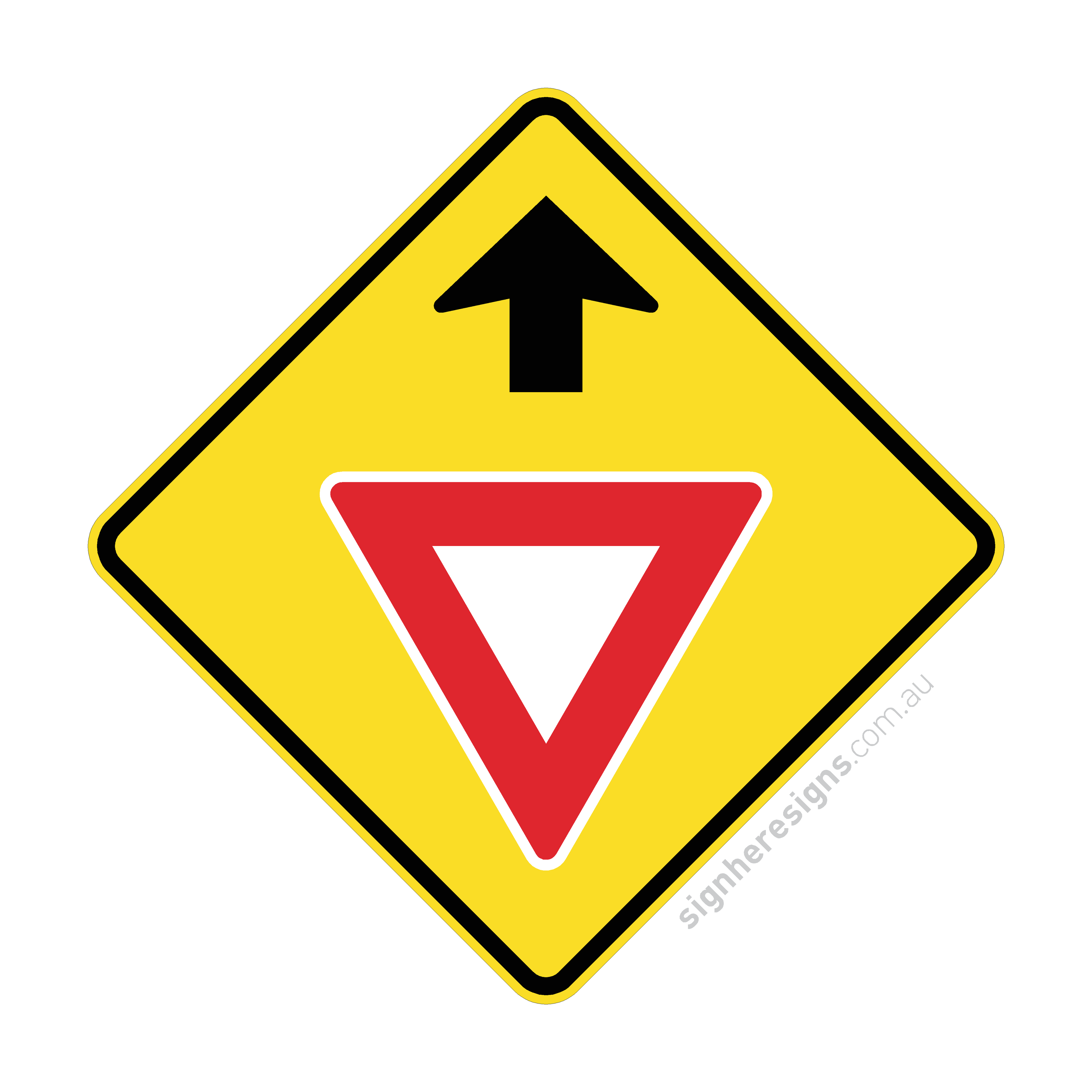 W3-2 Give Way Sign Ahead - Traffic Sign