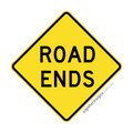 W5-18 Road Ends - Traffic Sign