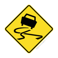 W5-20 Slippery - Traffic Sign