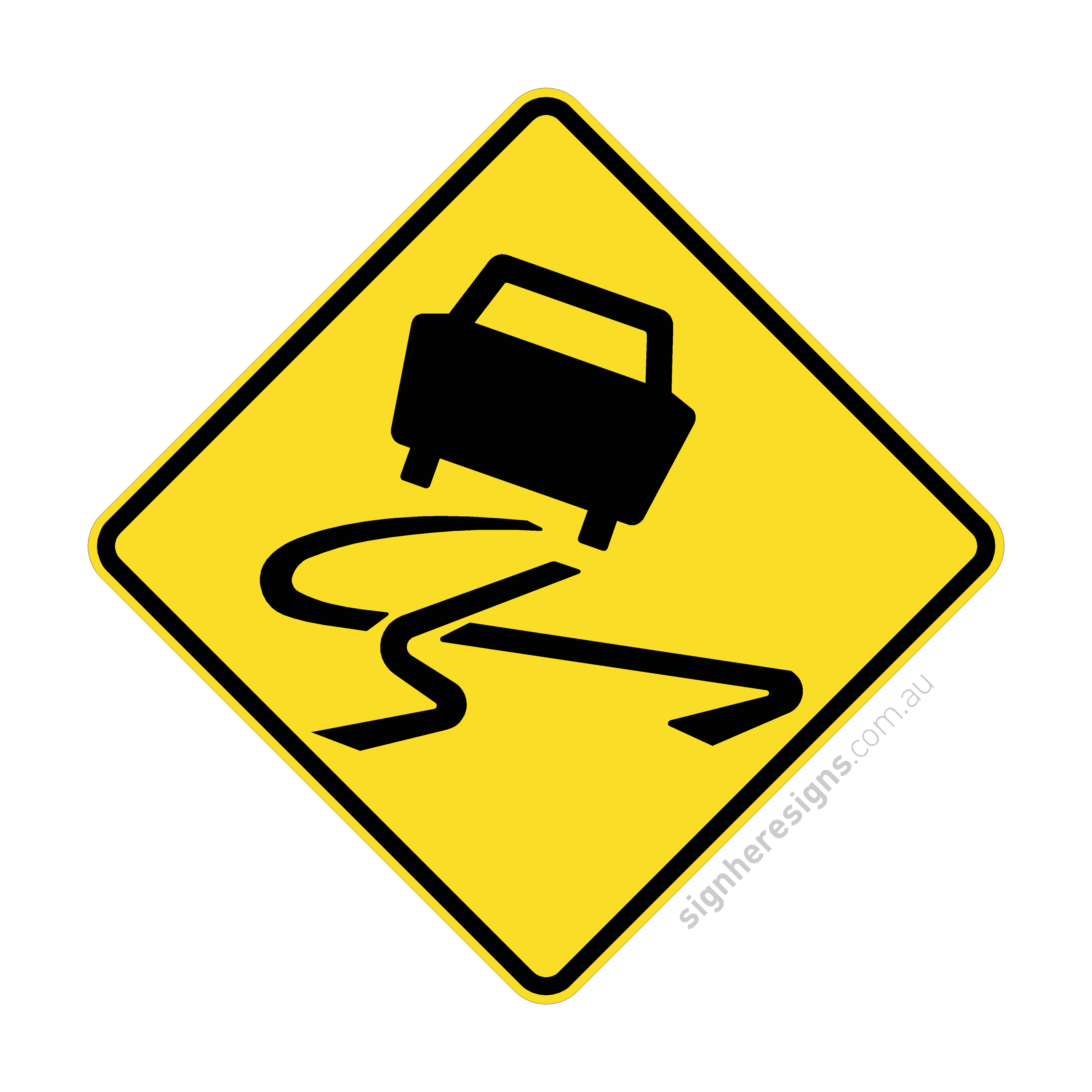 W5-20 Slippery - Traffic Sign