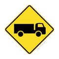 W5-22 Trucks Crossing Or Entering From Private Property - Traffic Sign