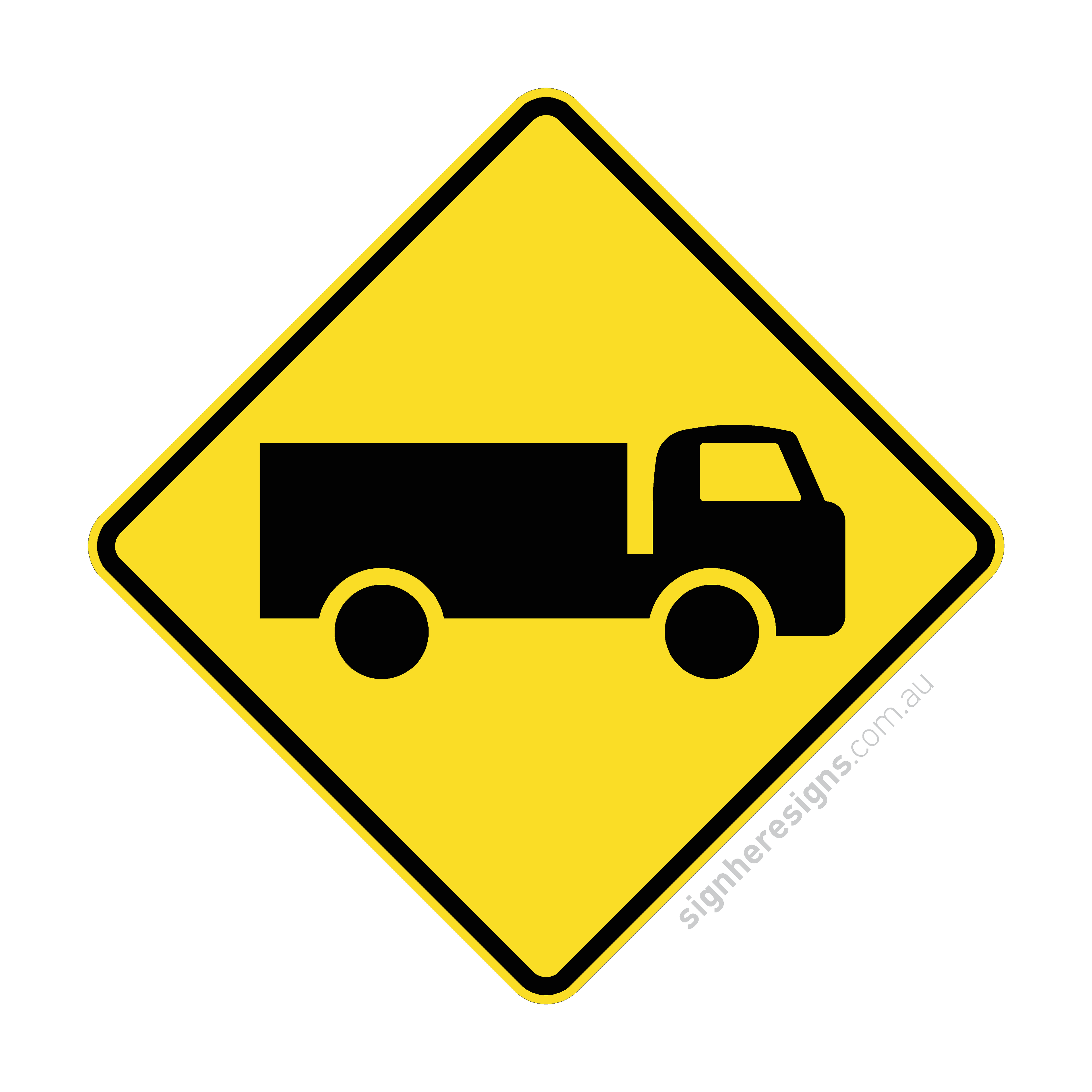 W5-22 Trucks Crossing Or Entering From Private Property - Traffic Sign