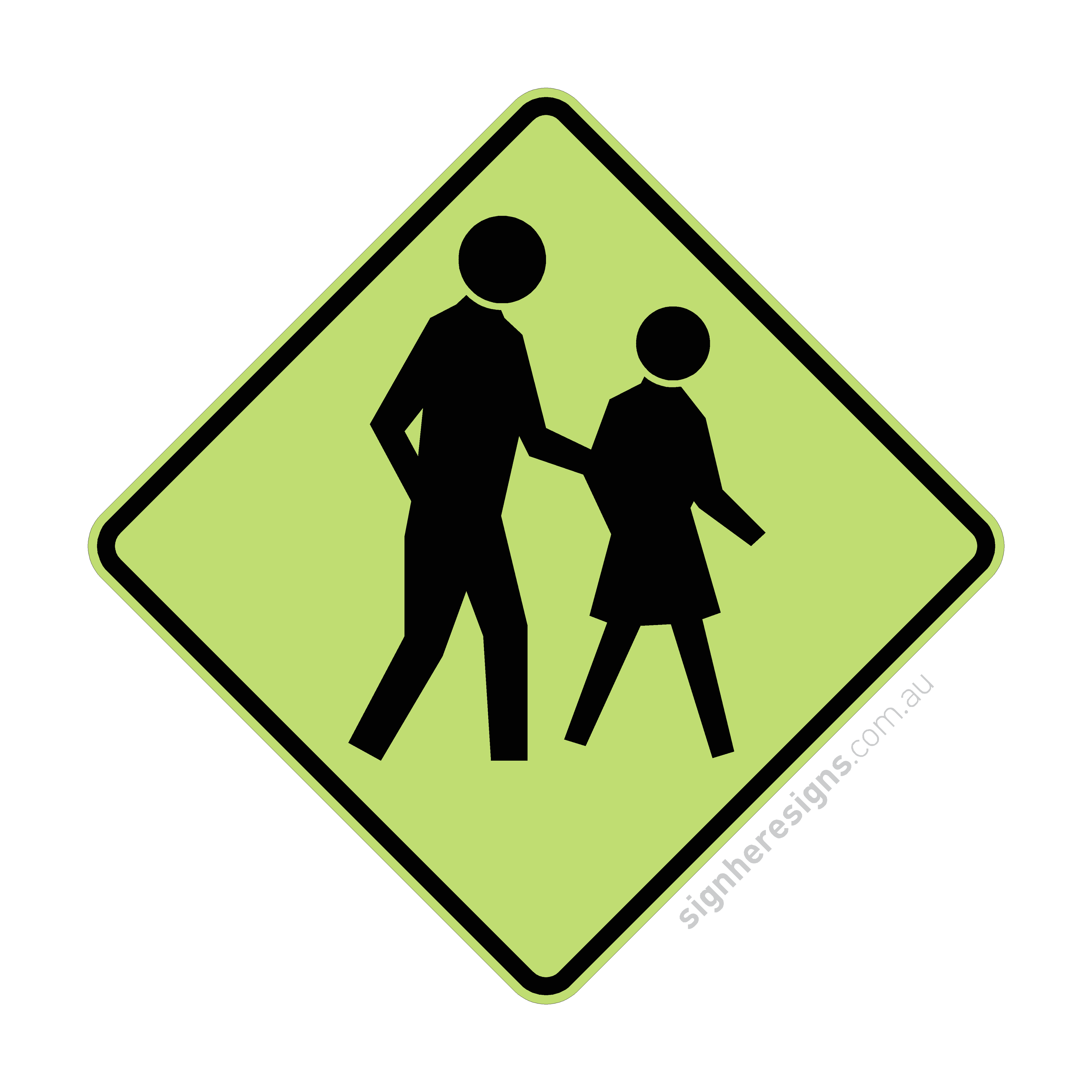 W6-1 Pedestrians - Traffic Sign