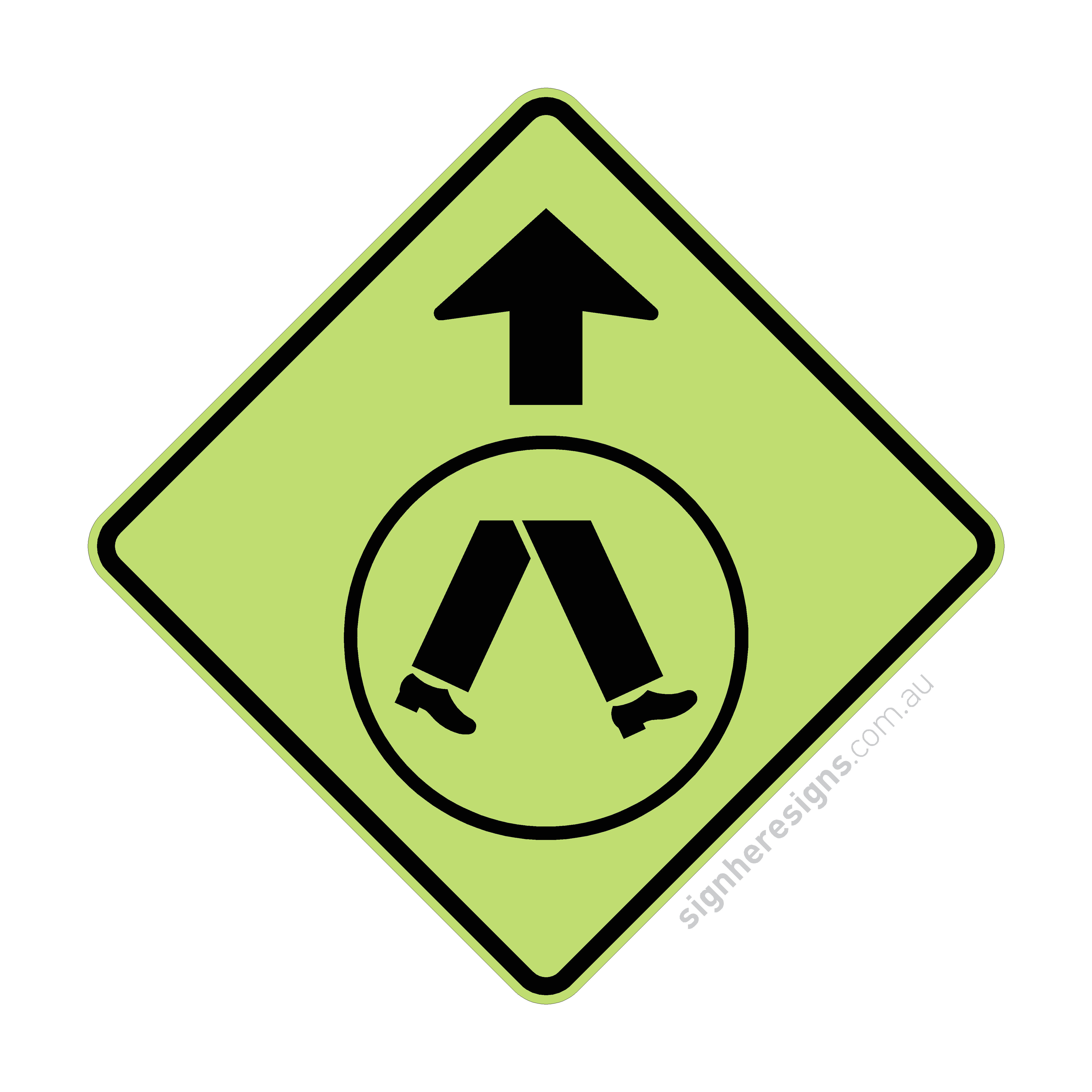 W6-2 Pedestrian Crossing Ahead Sign | Buy Online | Sign Here Signs