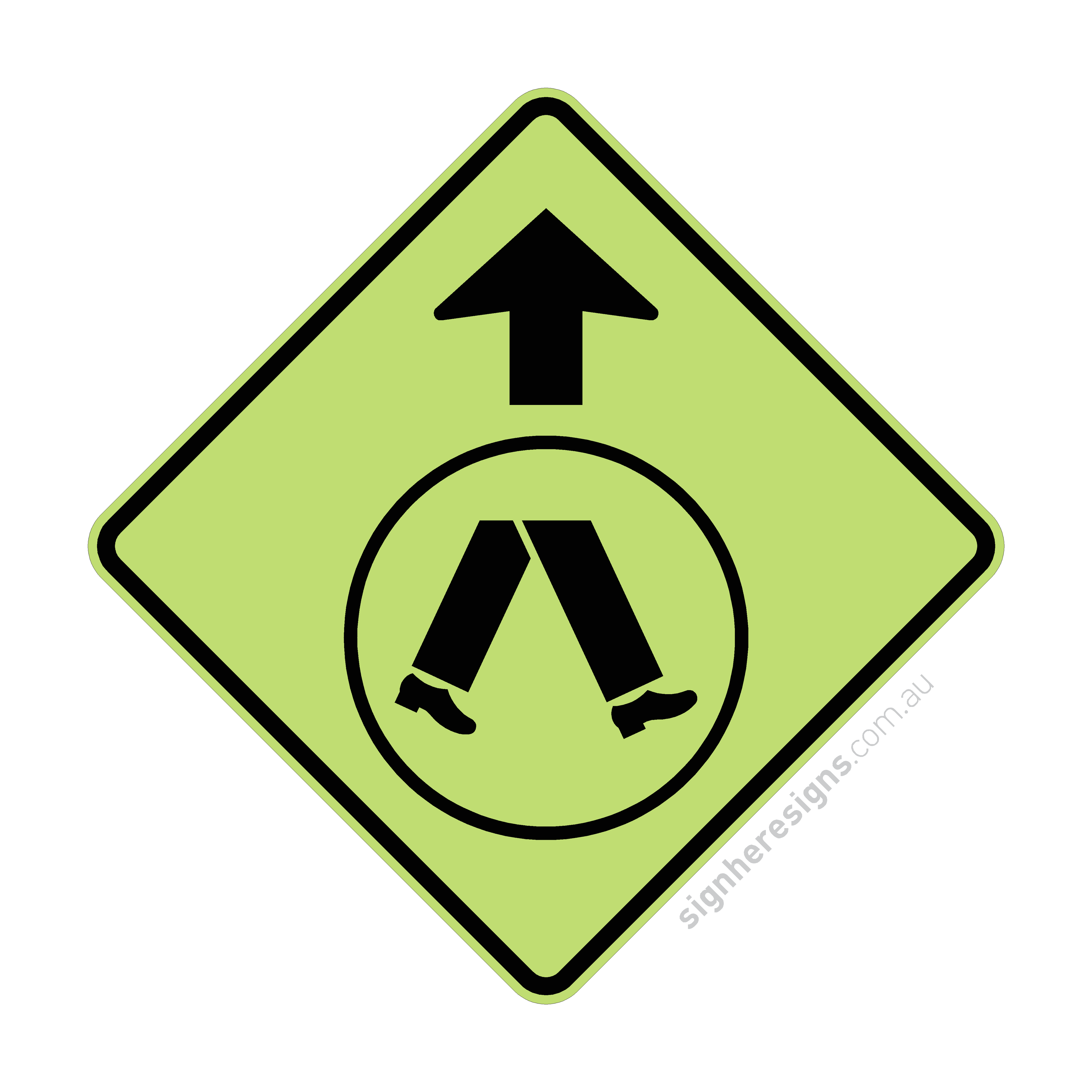 W6-2 Pedestrian Crossing Ahead - Traffic Sign