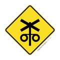 W7-4 Railway Level Crossing Flashing Light Ahead - Traffic Sign
