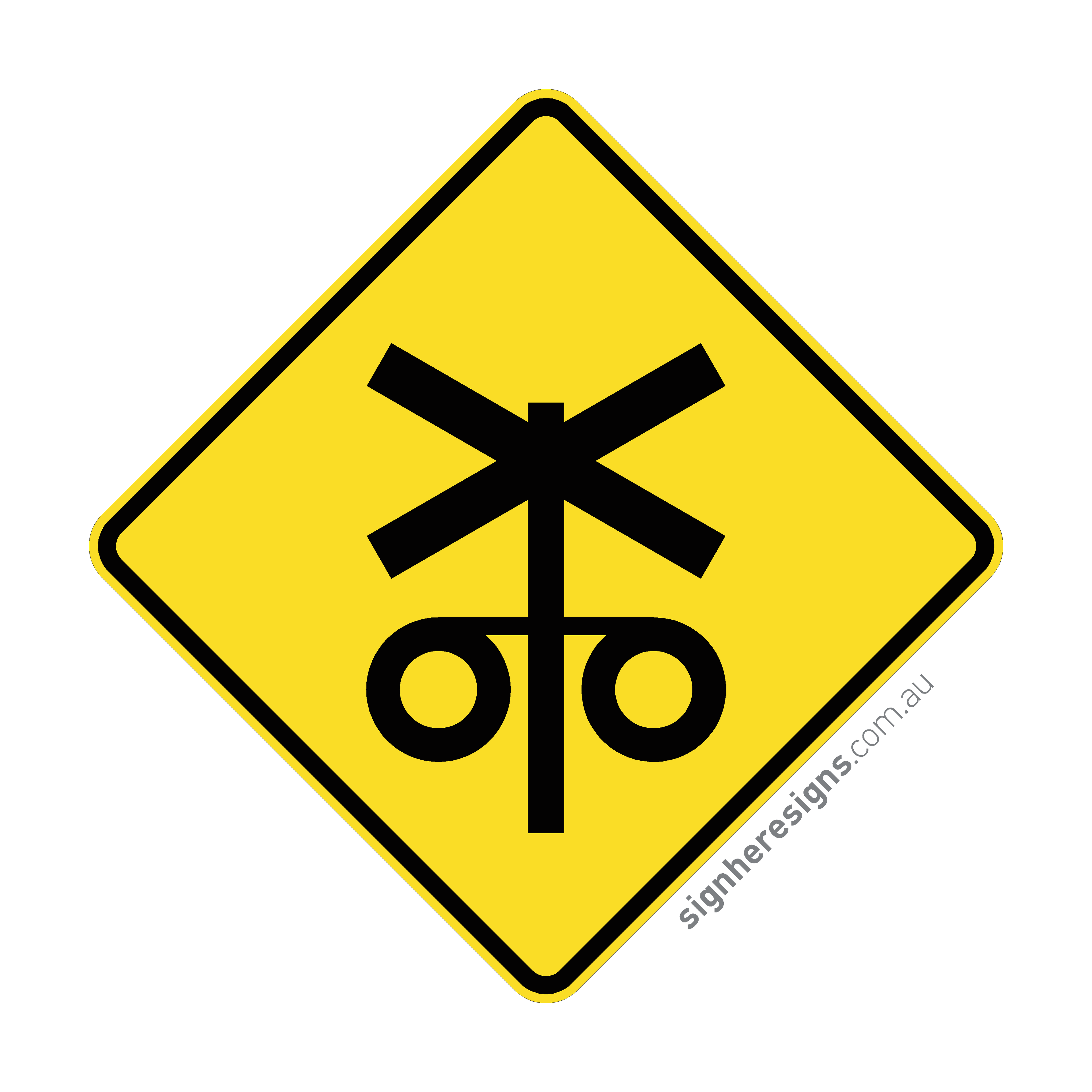 W7-4 Railway Level Crossing Flashing Light Ahead - Traffic Sign