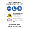 Workshop & Yard Site Rules - Eye Protection, Safety Boots & Hi-Vis Required