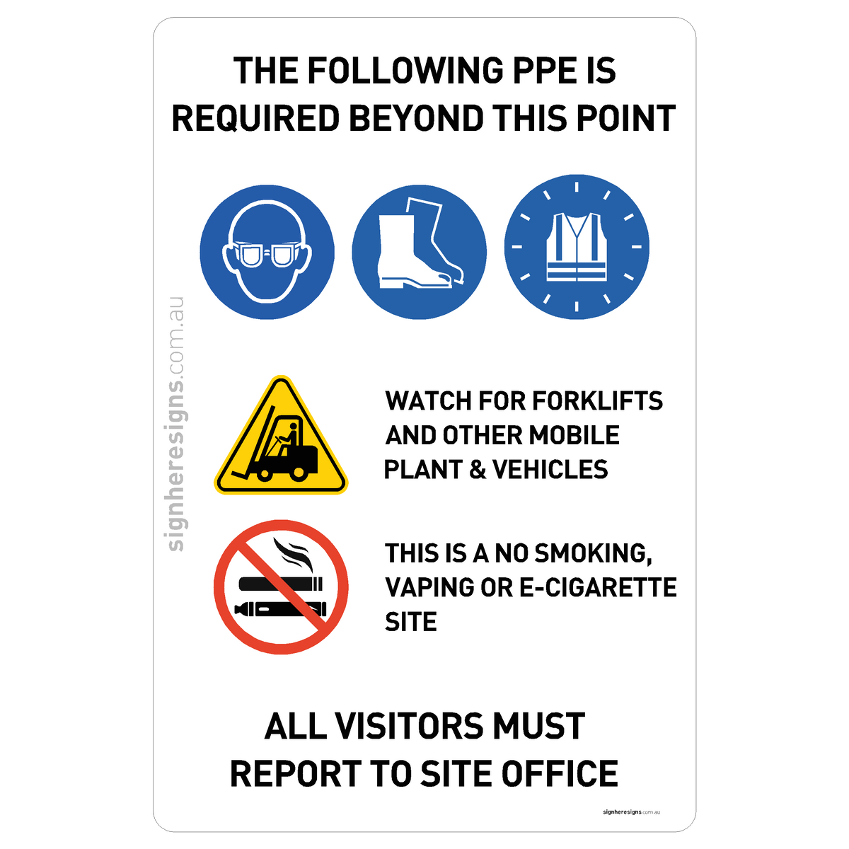 Workshop & Yard Site Rules - Eye Protection, Safety Boots & Hi-Vis ...