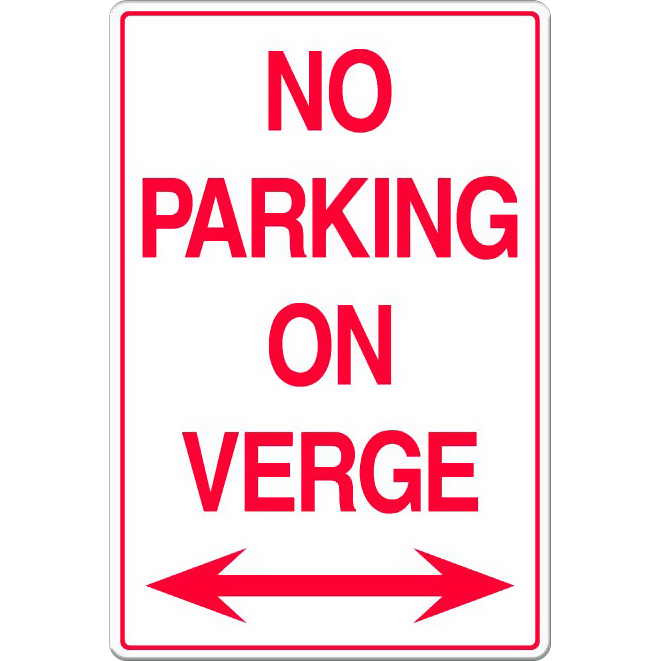 No Parking on Verge (With Arrows)