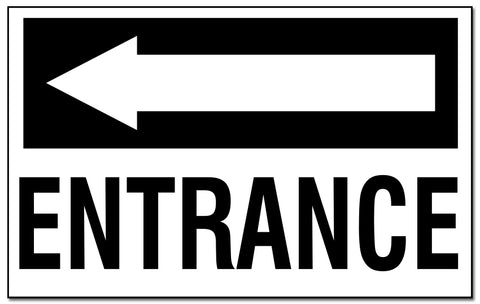 Entrance - with Left Pointing Arrow