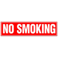No Smoking - White Text on Red