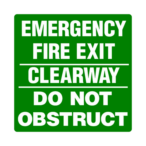 Emergency Fire Exit - Clearway - Do Not Obstruct