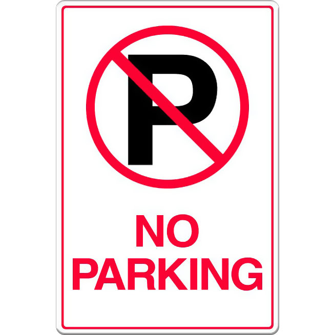 'No Parking' signs available online now | Sign Here Signs