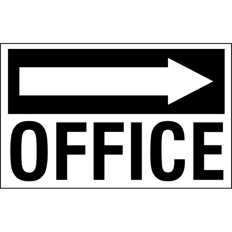 Office Directional Sign (Right Arrow) Sign Here Signs