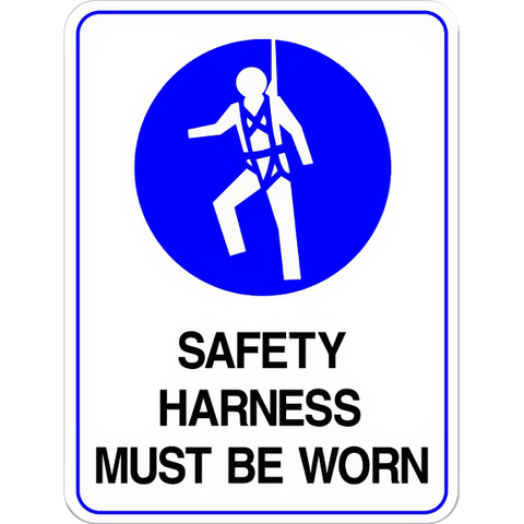 Safety Harness Must Be Worn PPE Sign